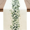 Eucalyptus Linen Table Runner Green Botanical Farmhouse Table Decor 1