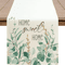 Eucalyptus Linen Table Runner Green Botanical Farmhouse Table Decor 2