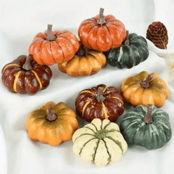 realistic plastic pumpkin decor – reusable fall & thanksgiving table accent