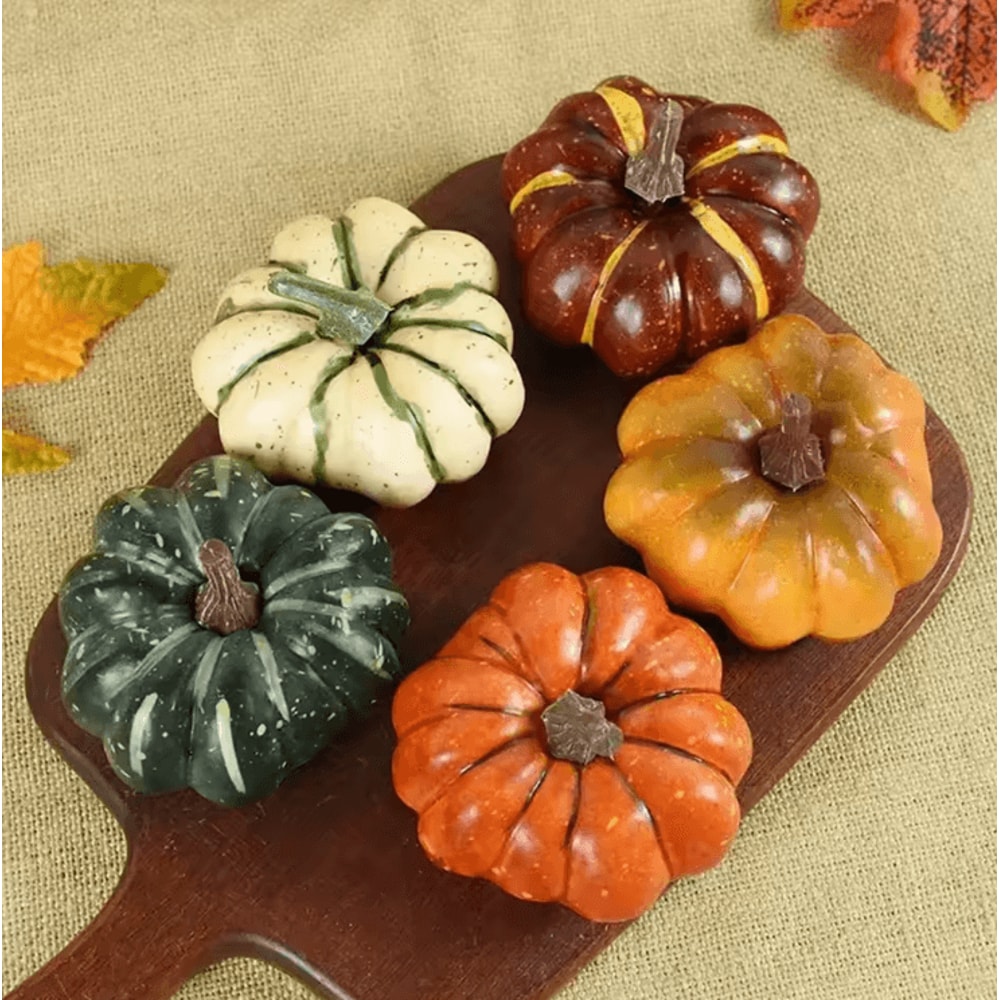 Realistic Plastic Pumpkin Decor Reusable Fall Thanksgiving Table Accent 1