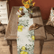 Eucalyptus Lemon Linen Table Runner Fresh Botanical Farmhouse Dining Decor 3