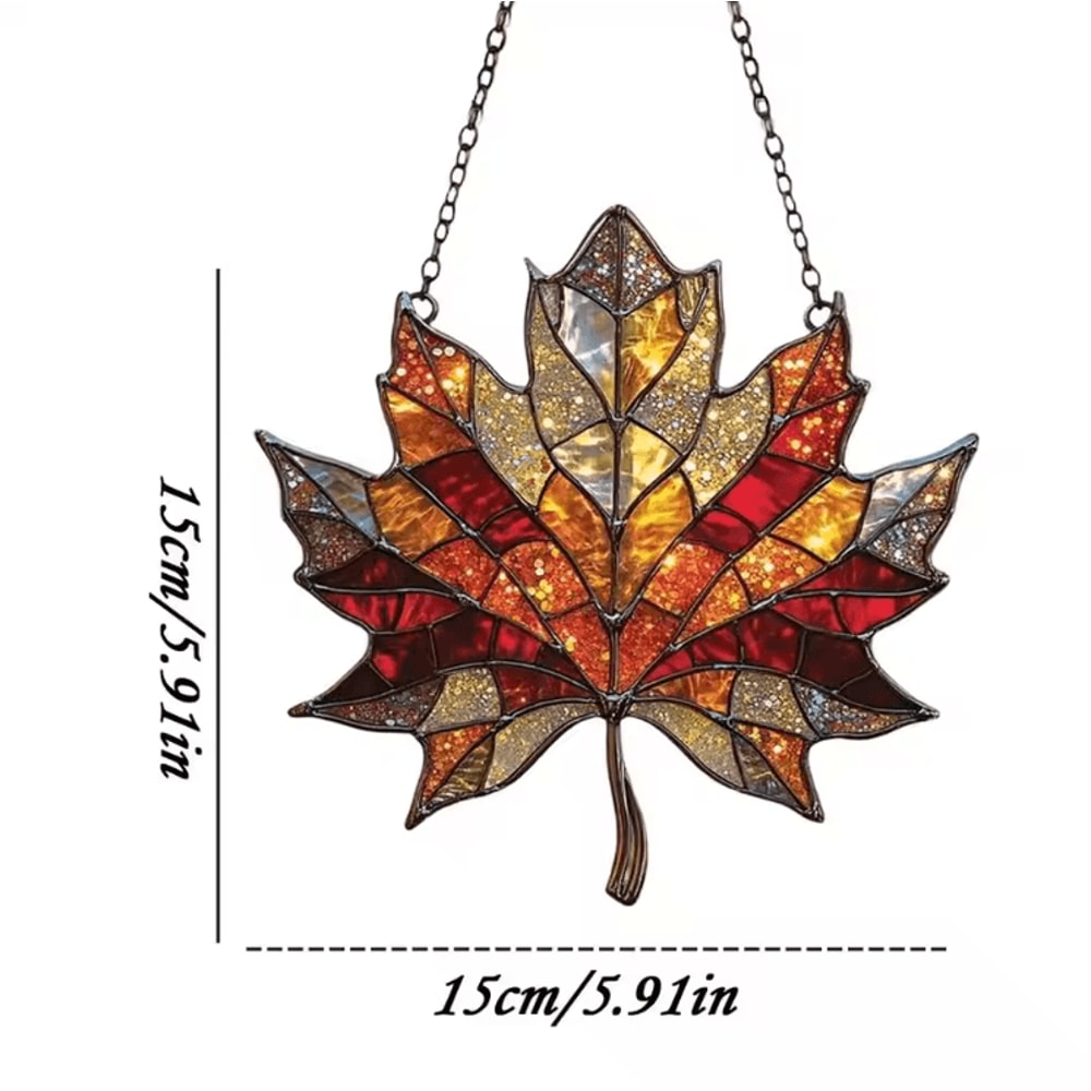 Acrylic Maple Leaf Suncatcher Autumn Light Catcher Hanging Decor 3