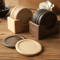 6Piece Walnut Wood Coaster Set Round Japanese Style Table Protection Decor 0