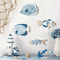 4Piece Wooden Coastal Fish Wall Decor Rustic Nautical Beach House Art Set 2