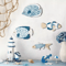 4Piece Wooden Coastal Fish Wall Decor Rustic Nautical Beach House Art Set 2