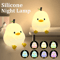 Cute Pear Duck Silicone Night Light 7Color Touch Dimmable USB Lamp 0