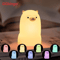 Cute Pear Duck Silicone Night Light 7Color Touch Dimmable USB Lamp 1