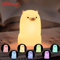 Cute Pear Duck Silicone Night Light 7Color Touch Dimmable USB Lamp 1