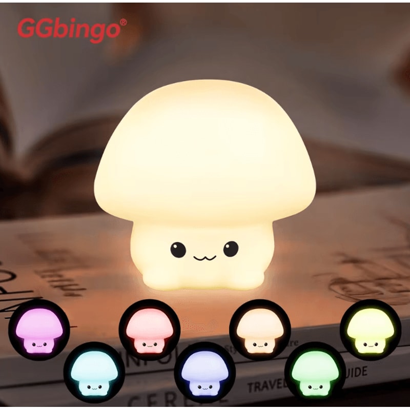 Cute Pear Duck Silicone Night Light 7Color Touch Dimmable USB Lamp 6