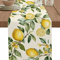 Watercolor Lemon Linen Table Runner Fresh Botanical Farmhouse Dining Decor 0