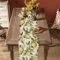 Watercolor Lemon Linen Table Runner Fresh Botanical Farmhouse Dining Decor 1