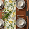 Watercolor Lemon Linen Table Runner Fresh Botanical Farmhouse Dining Decor 2