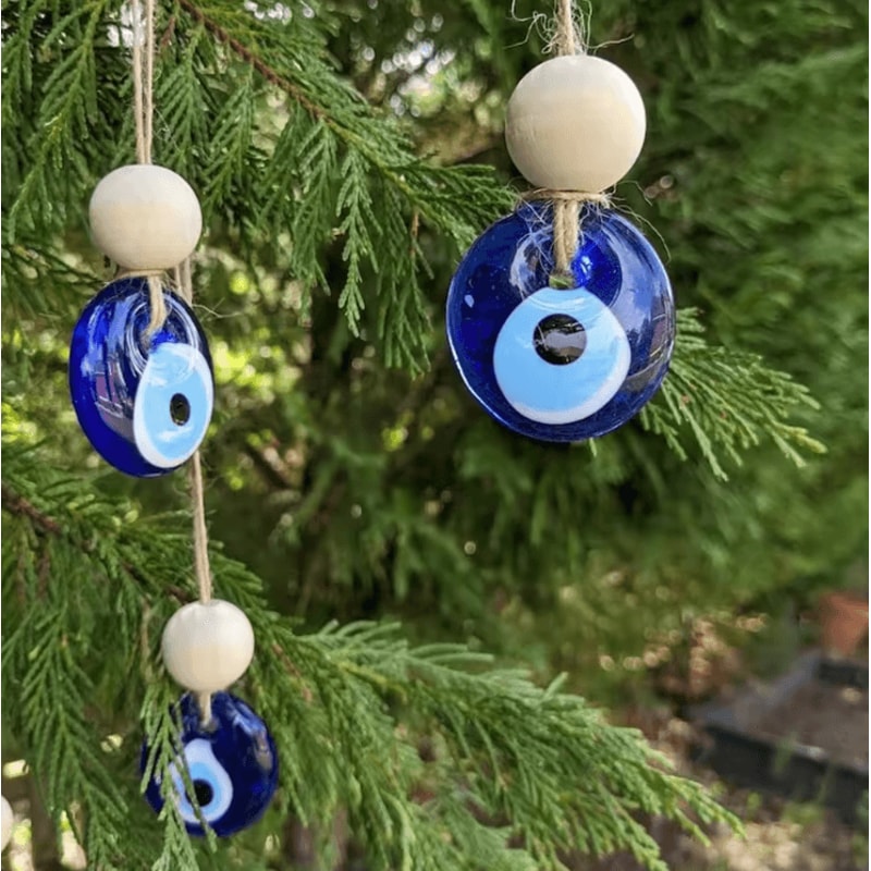 Turkish Blue Evil Eye Wall Hanging Glass Protection Charm Home Decor 0