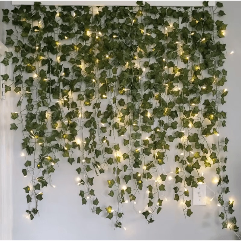 LED Ivy Vine String Lights Glowing Artificial Garland Bedroom Decor 0