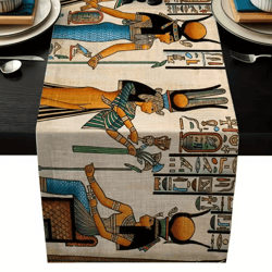 egyptian heritage linen table runner – vintage egyptian table runner for farmhouse dining decor