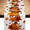 Autumn Harvest Pumpkin Linen Table Runner Festive Thanksgiving Table Runner With Maple Leaves Far 0