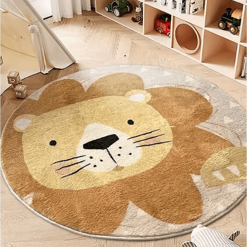 Cute Cartoon Lion Plush Rug Soft Kids Lion Rug For Playroom Bedroom Cozy Spaces 1