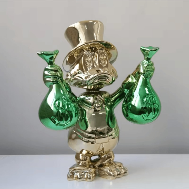 Donald Duck Money Bag Resin Statue 40cm Donald Duck Statue For Luxury Kawaii Room Decor 1