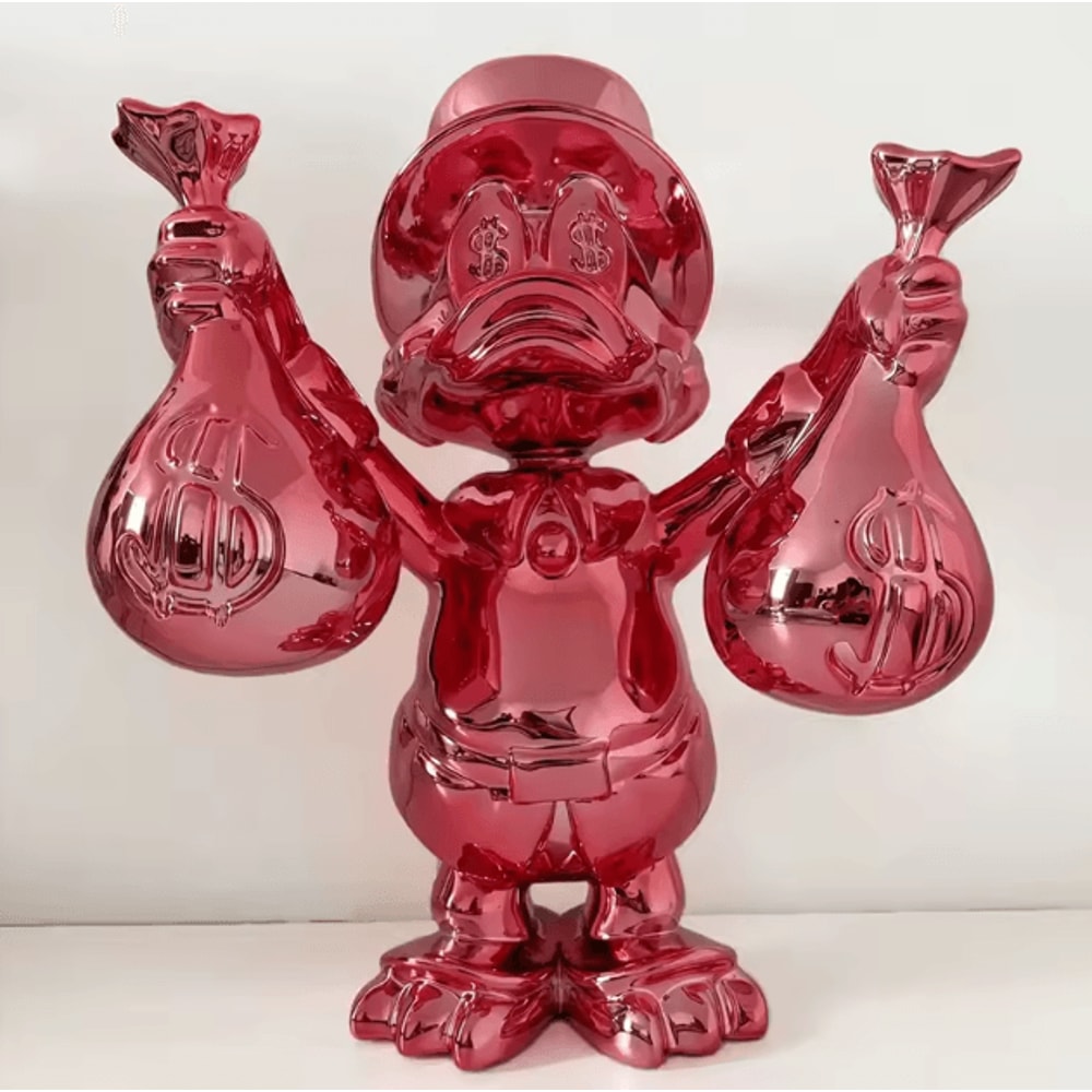 Donald Duck Money Bag Resin Statue 40cm Donald Duck Statue For Luxury Kawaii Room Decor 2