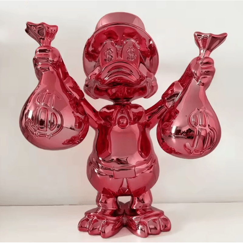 Donald Duck Money Bag Resin Statue 40cm Donald Duck Statue For Luxury Kawaii Room Decor 2