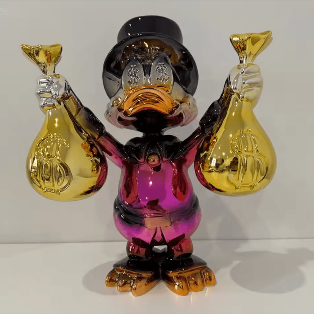 Donald Duck Money Bag Resin Statue 40cm Donald Duck Statue For Luxury Kawaii Room Decor 3
