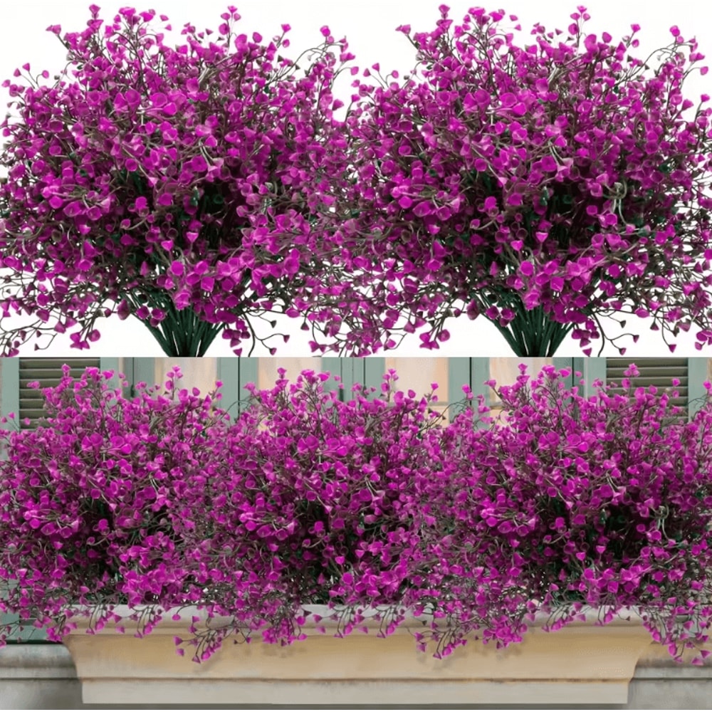 UVResistant Outdoor Artificial Flowers Set 12 Bundles Artificial Outdoor Flowers For Garden Windo 1