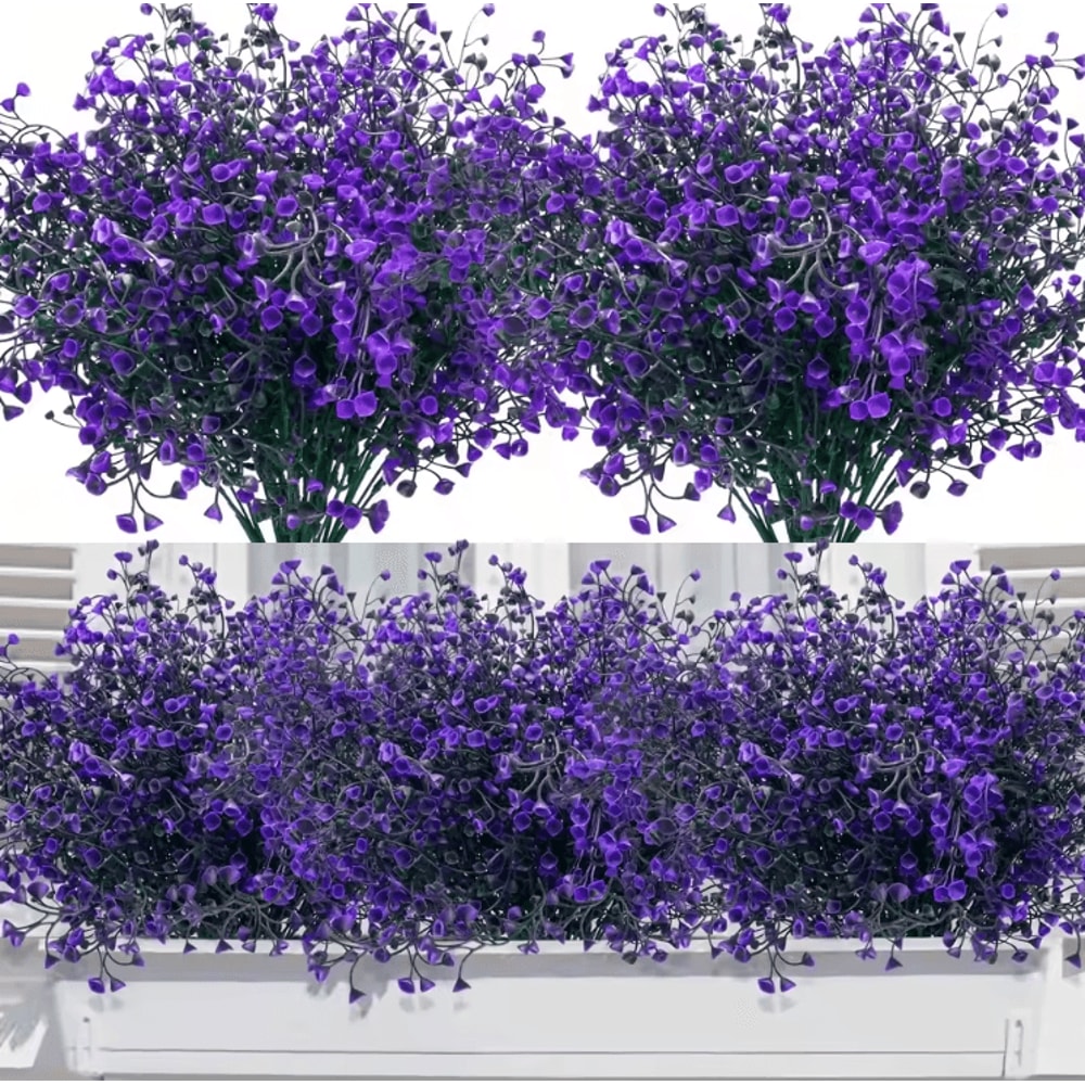 UVResistant Outdoor Artificial Flowers Set 12 Bundles Artificial Outdoor Flowers For Garden Windo 3