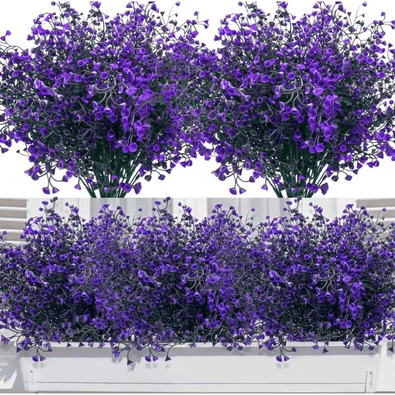 UVResistant Outdoor Artificial Flowers Set 12 Bundles Artificial Outdoor Flowers For Garden Windo 3