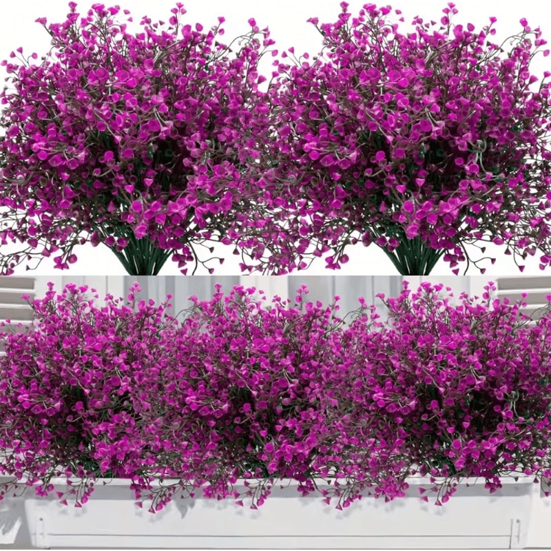 UVResistant Outdoor Artificial Flowers Set 12 Bundles Artificial Outdoor Flowers For Garden Windo 4