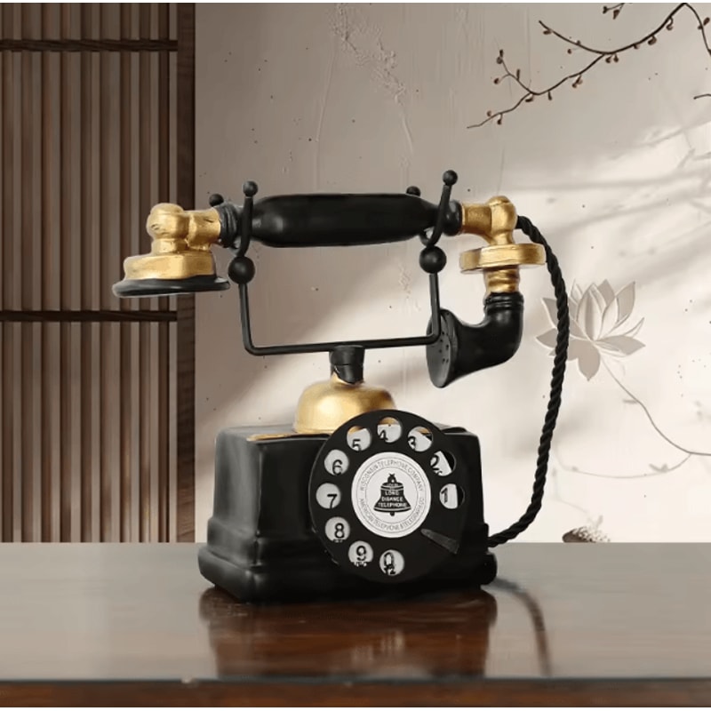 Vintage Retro Telephone Resin Ornament Classic Retro Telephone Decor For Timeless Living Room Styl 1