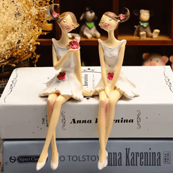 nordic angel fairy resin figurine set – 2pcs angel figurines for elegant home & wedding decor