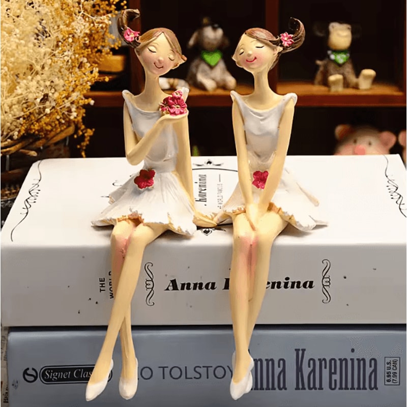 Nordic Angel Fairy Resin Figurine Set 2PCS Angel Figurines For Elegant Home Wedding Decor 0