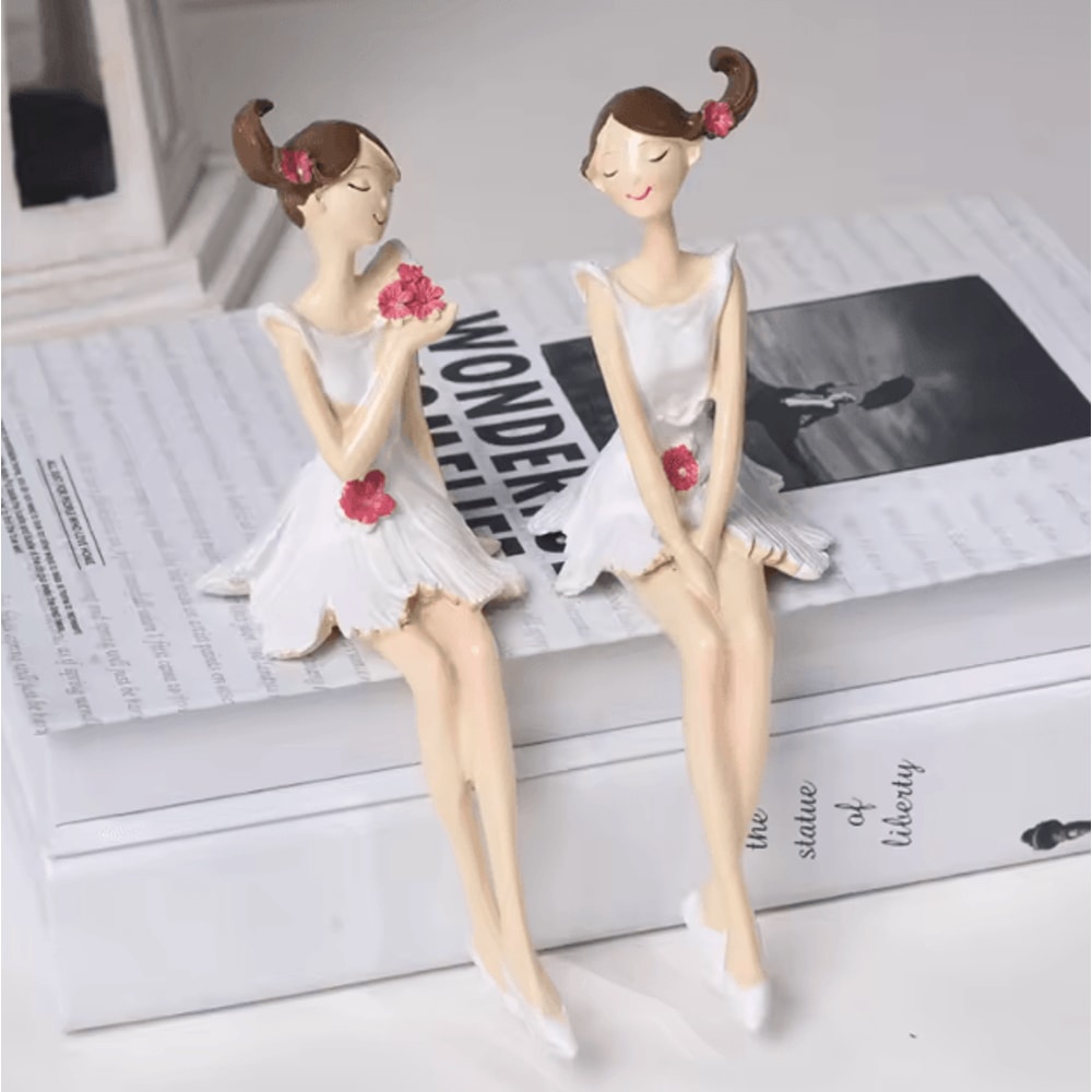 Nordic Angel Fairy Resin Figurine Set 2PCS Angel Figurines For Elegant Home Wedding Decor 3