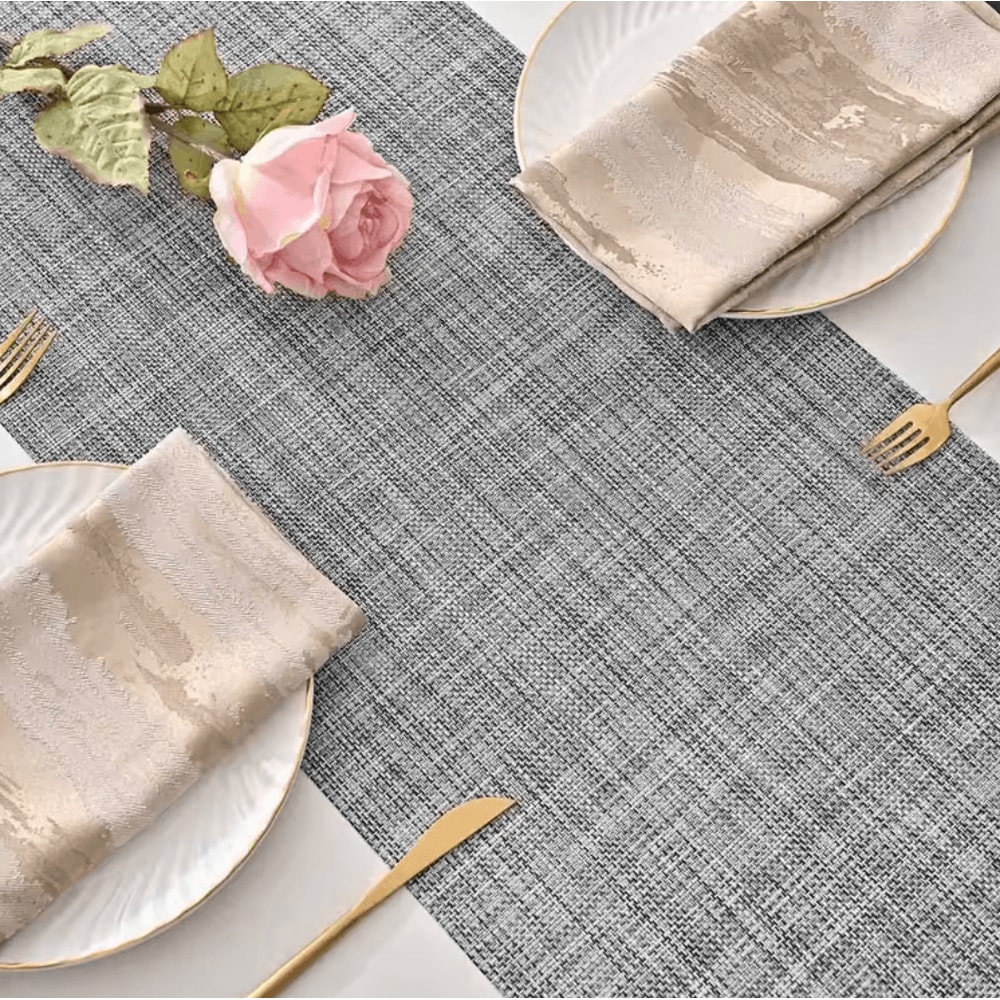 HeatResistant Woven PVC Table Runner Durable PVC Table Runner For EasyClean Dining Modern Decor 1
