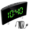 Curved LED Mirror Alarm Clock Modern LED Mirror Clock With Dimmable Display Smart Alarm Function 2