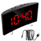 Curved LED Mirror Alarm Clock Modern LED Mirror Clock With Dimmable Display Smart Alarm Function 4