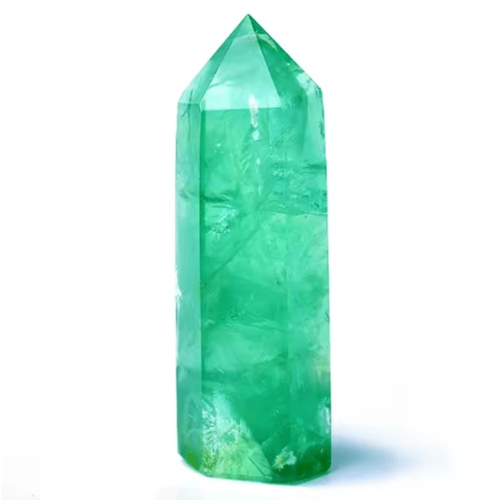 Natural Green Fluorite Crystal Wand Polished Fluorite Crystal Wand For Healing Focus Elegant Deco 4