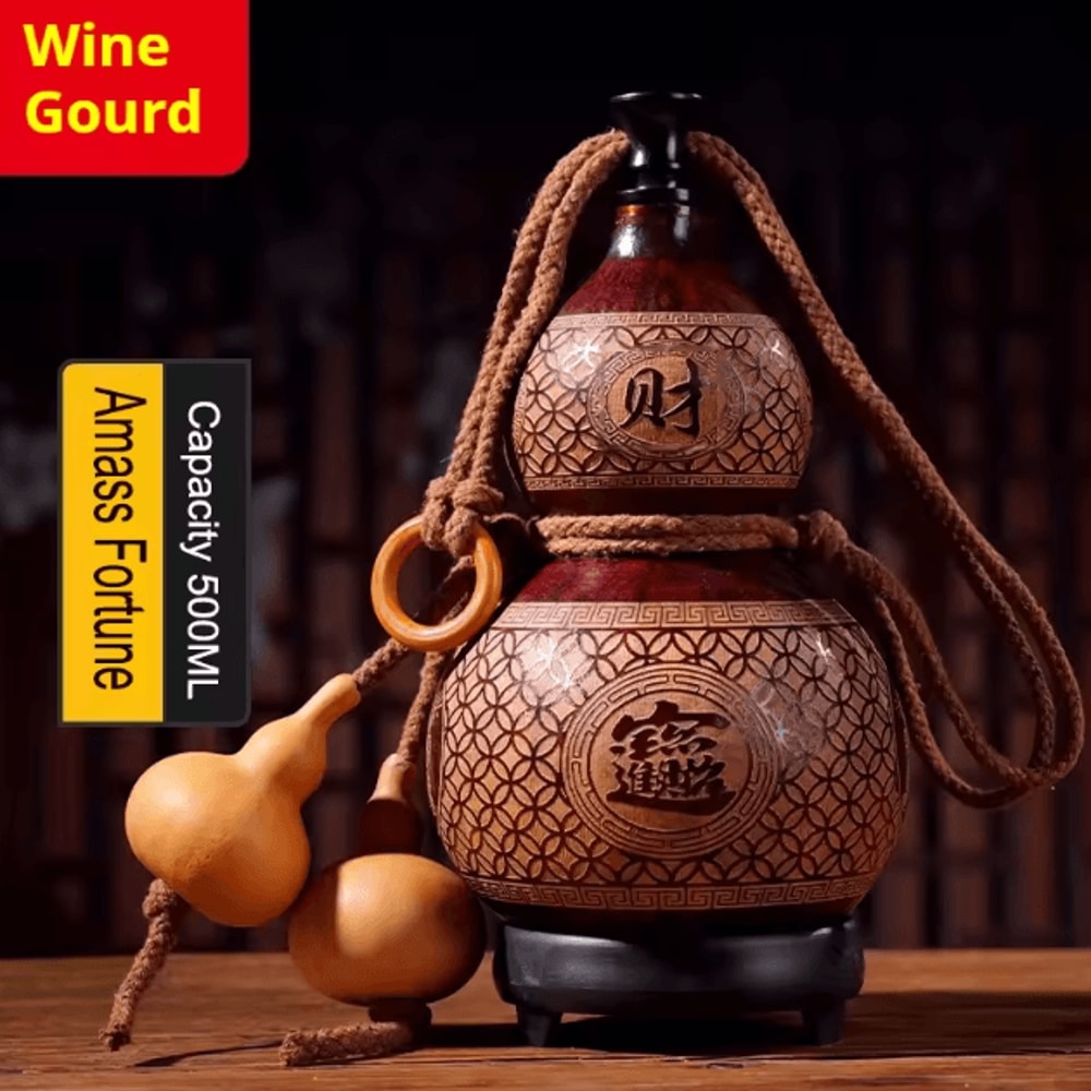 Natural Handcrafted Wine Gourd Bottle Portable Wine Gourd Bottle For Outdoor Use Unique Gift Idea 2