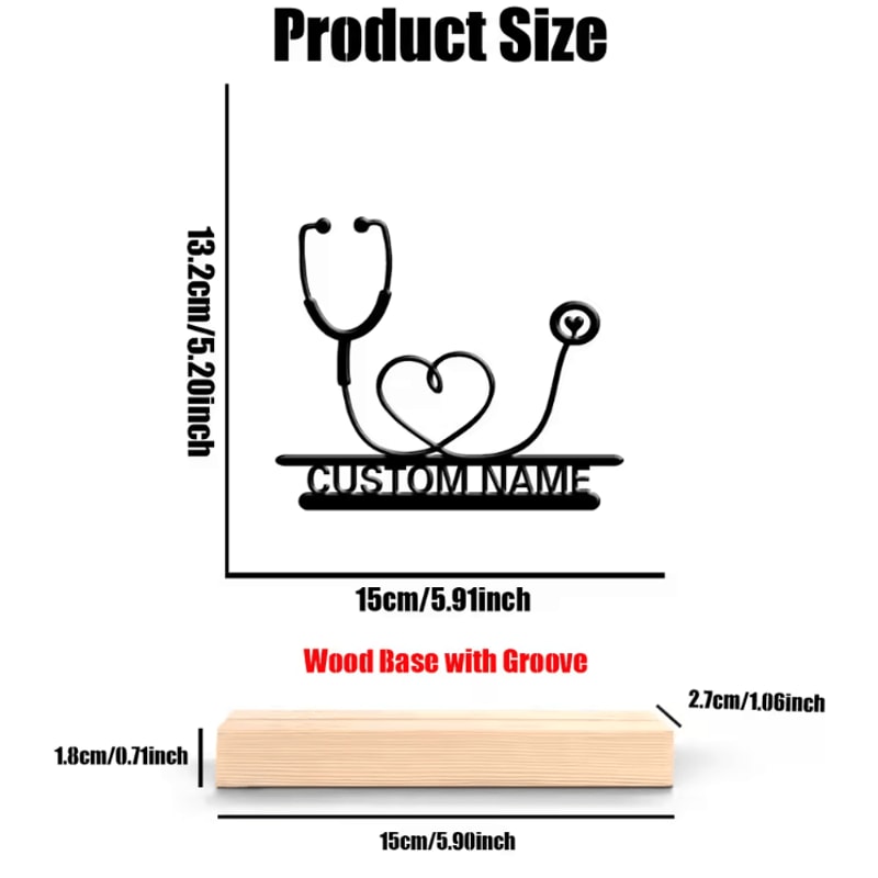 Personalized Stethoscope Metal Art Sculpture Unique Stethoscope Decor Statue For Doctors Medical 2