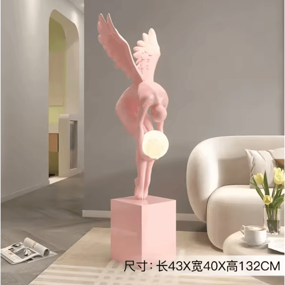 Nordic Luminous Wing Resin Sculpture Elegant Wing Sculpture Decor For Modern Living Room Ambient 2