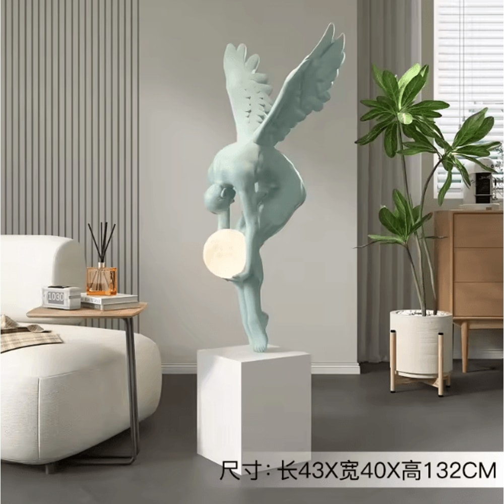 Nordic Luminous Wing Resin Sculpture Elegant Wing Sculpture Decor For Modern Living Room Ambient 3