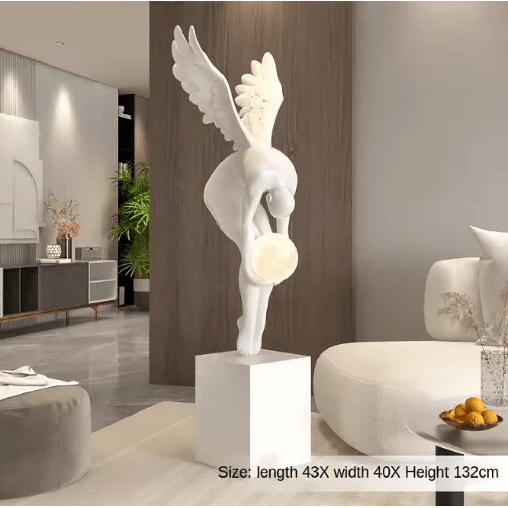 Nordic Luminous Wing Resin Sculpture Elegant Wing Sculpture Decor For Modern Living Room Ambient 4