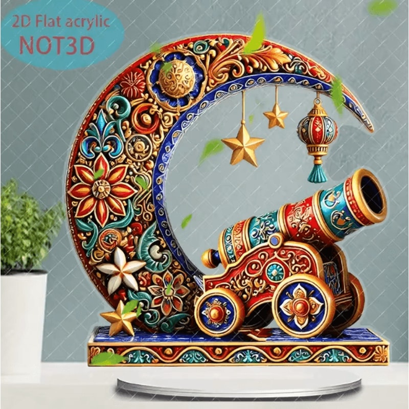 Moon Lantern Acrylic Ramadan Decor Stand Elegant Ramadan Table Decor For Home Office Eid Gifts 3