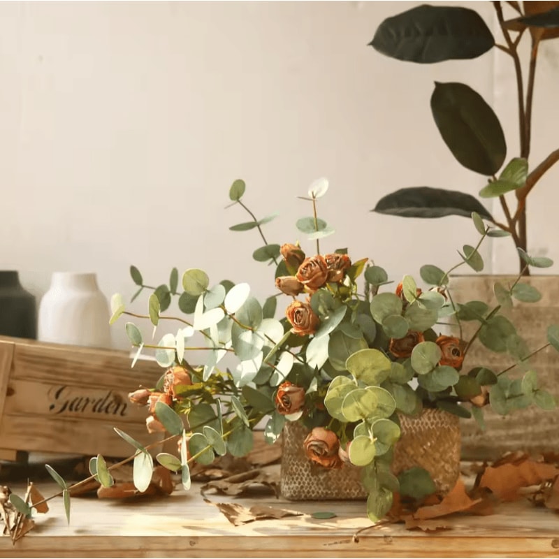 10PCS Real Touch Eucalyptus Leaves Elegant Artificial Eucalyptus Leaves For Wedding Table Home De 2