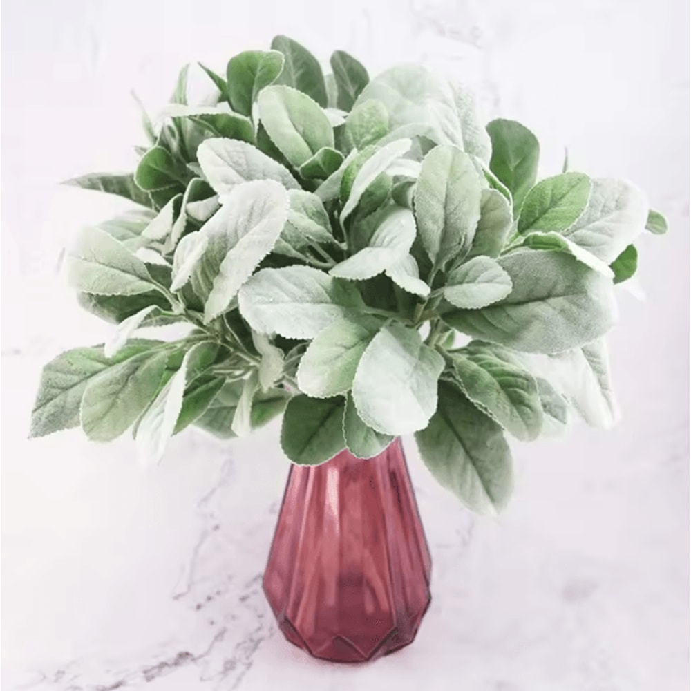 10PCS Real Touch Lambs Ear Greenery Stems Soft Artificial Lambs Ear Stems For Wedding Farmhouse D 3