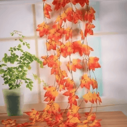 2.3m autumn red maple leaf garland – lifelike fall vine decor for home & holidays