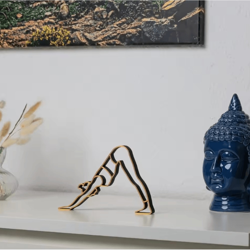 Elegant Abstract Yoga Lady Figurine Minimalist Resin Zen Decor For Home Office 1