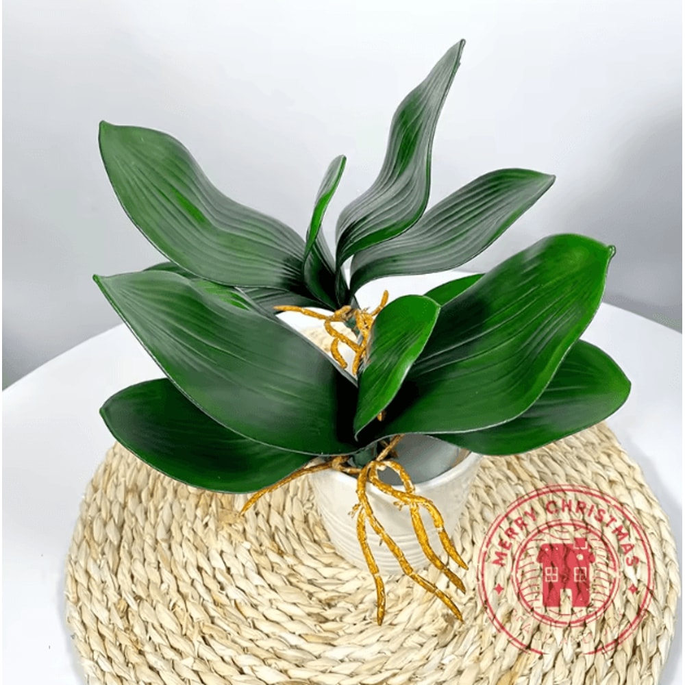Real Touch Phalaenopsis Orchid Leaves Lifelike Faux Greenery For Elegant Arrangements 0