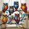 Colorful Owl Hanging Pendant Light Whimsical Indoor Outdoor Decorative Lamp 1