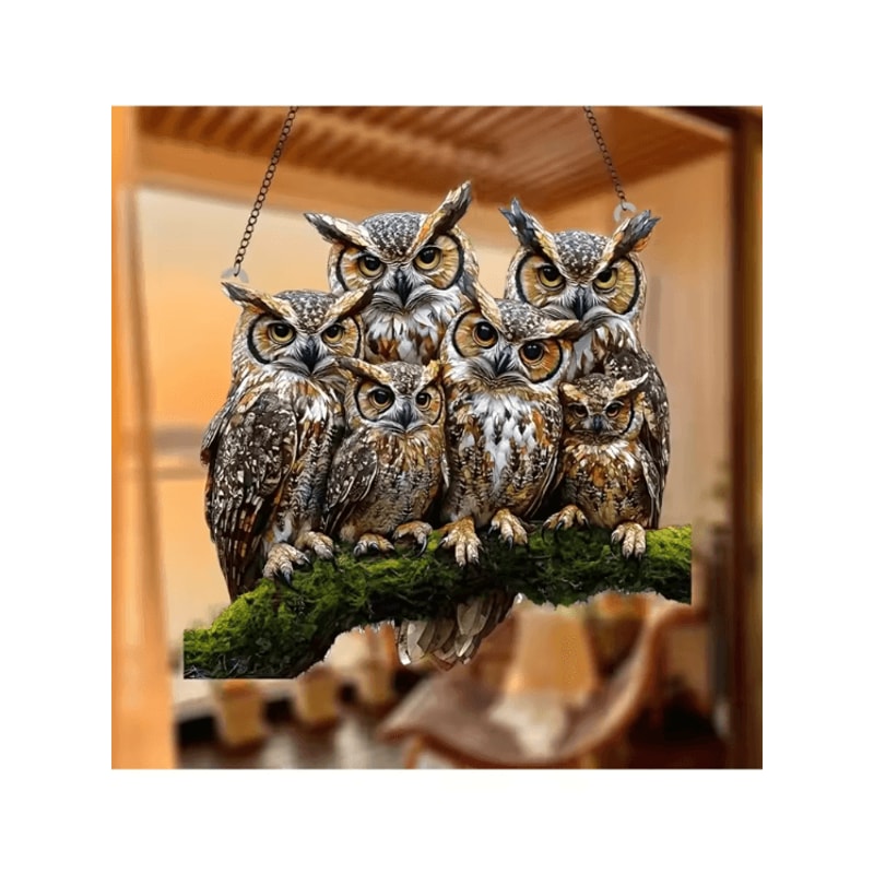 Colorful Owl Hanging Pendant Light Whimsical Indoor Outdoor Decorative Lamp 2